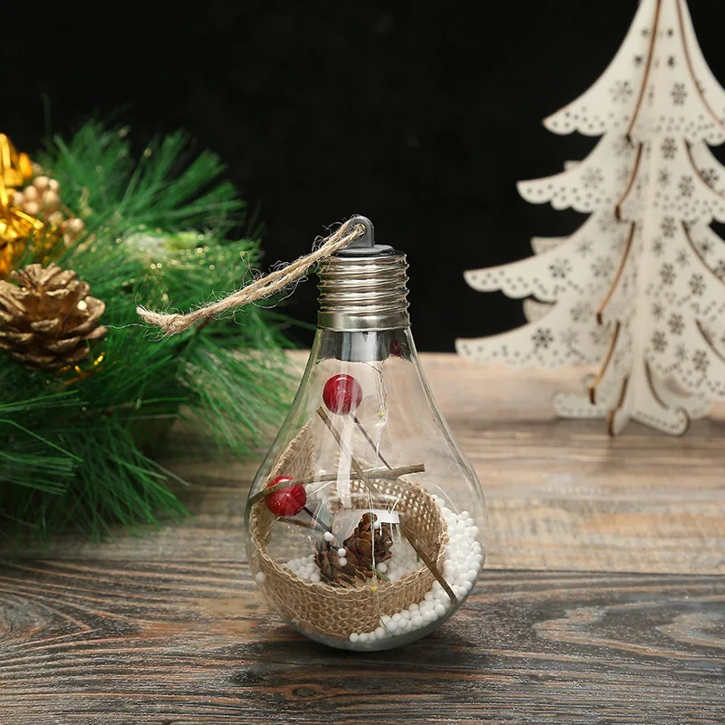 Christmas New Christmas Decoration LED Luminous Pentagram Star Christmas Tree Pendant Creative Transparent PET Christmas Ball 22
