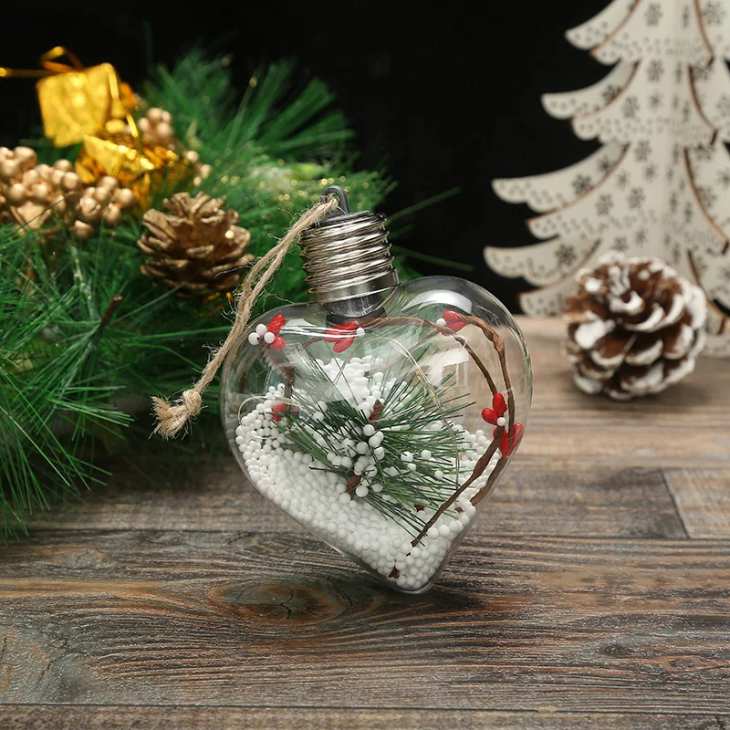 Christmas New Christmas Decoration LED Luminous Pentagram Star Christmas Tree Pendant Creative Transparent PET Christmas Ball 7