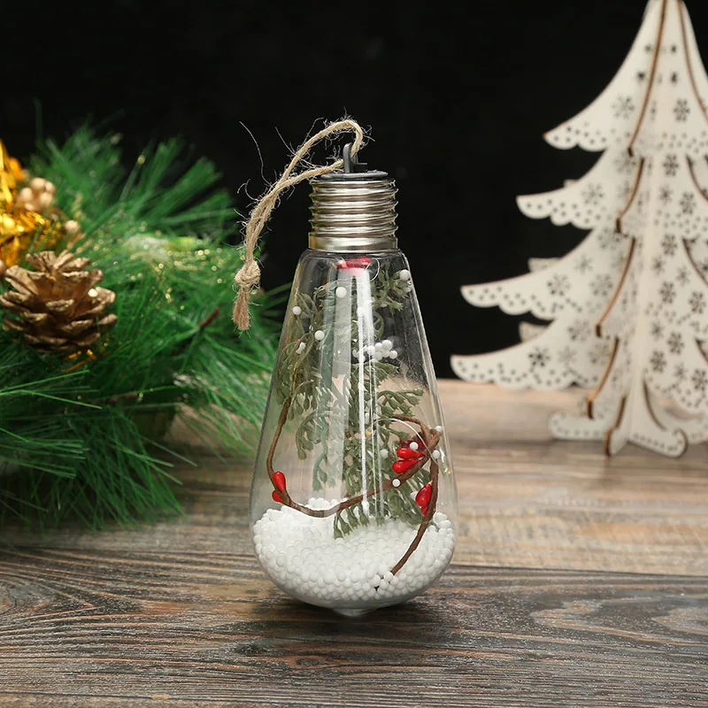 Christmas New Christmas Decoration LED Luminous Pentagram Star Christmas Tree Pendant Creative Transparent PET Christmas Ball 28