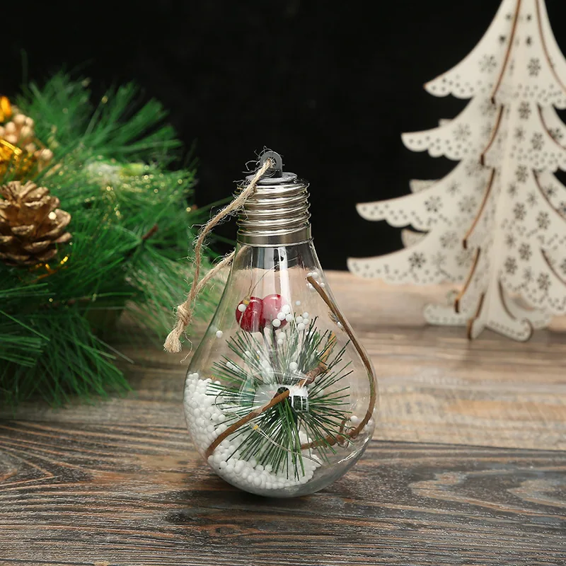 Christmas New Christmas Decoration LED Luminous Pentagram Star Christmas Tree Pendant Creative Transparent PET Christmas Ball 19