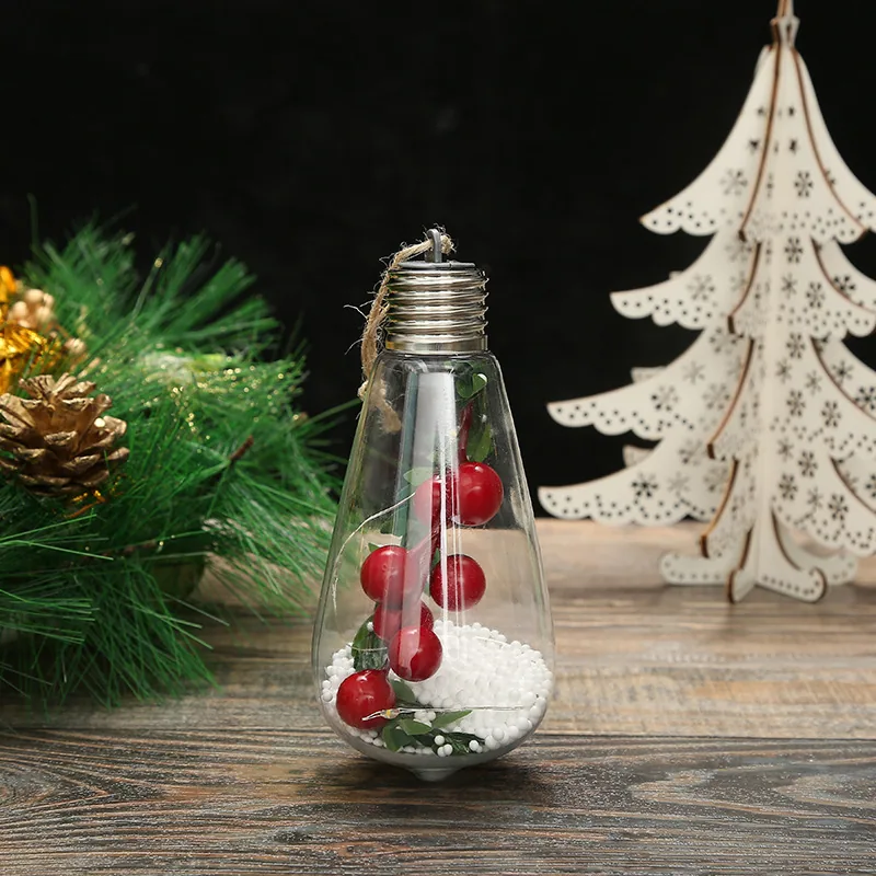 Christmas New Christmas Decoration LED Luminous Pentagram Star Christmas Tree Pendant Creative Transparent PET Christmas Ball 30