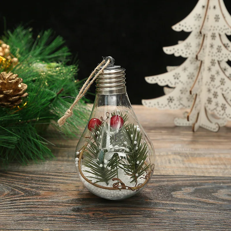 Christmas New Christmas Decoration LED Luminous Pentagram Star Christmas Tree Pendant Creative Transparent PET Christmas Ball 20