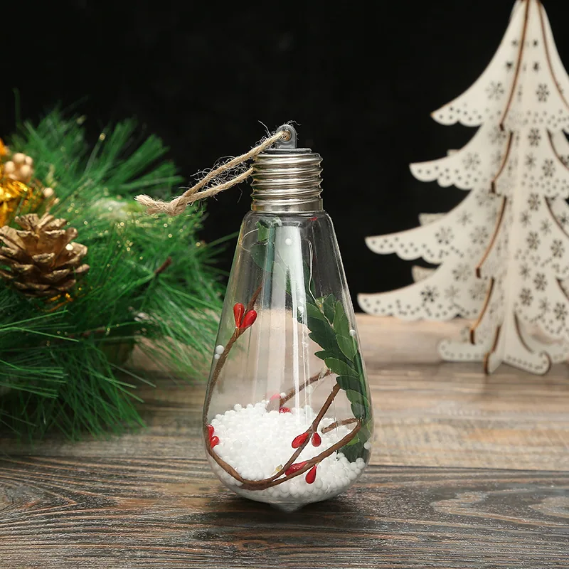 Christmas New Christmas Decoration LED Luminous Pentagram Star Christmas Tree Pendant Creative Transparent PET Christmas Ball 27