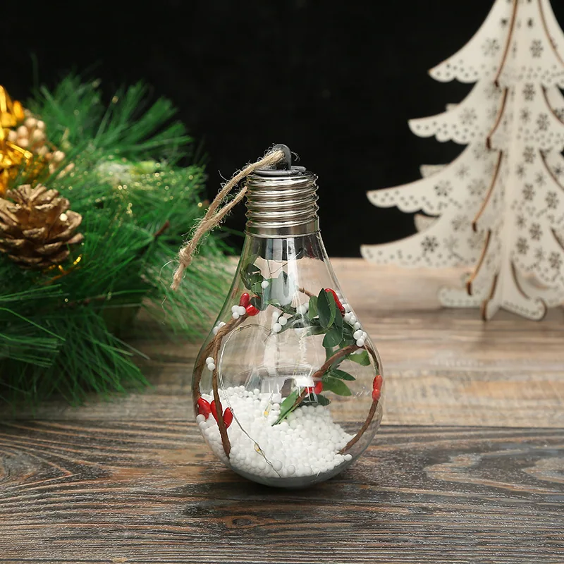 Christmas New Christmas Decoration LED Luminous Pentagram Star Christmas Tree Pendant Creative Transparent PET Christmas Ball 21
