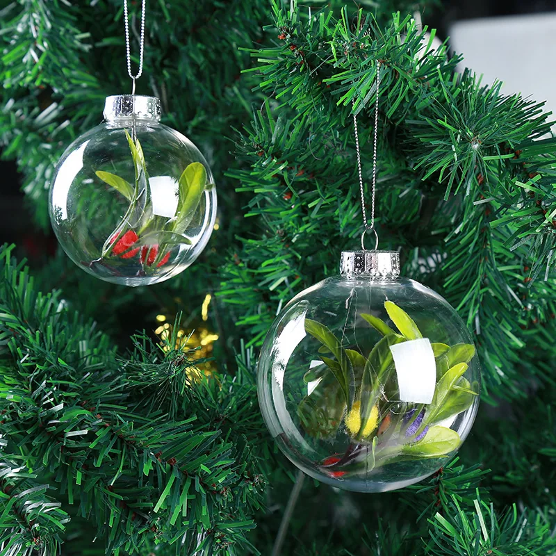christmas new christmas ball transparent diy christmas tree pendant christmas window ornament pet transparent ball foreign tr