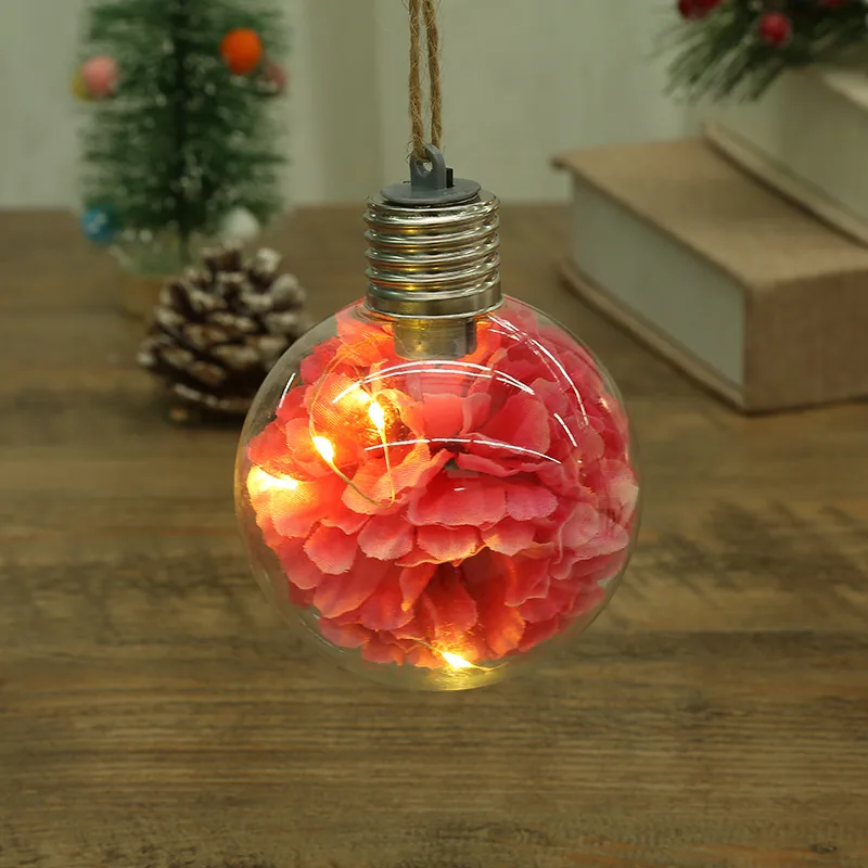 LED Luminous Transparent Plastic Christmas Ball Christmas Starry Creative Simulation Bulb Christmas Tree Decoration Pendant ... 7