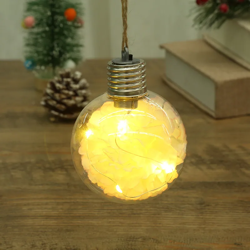 LED Luminous Transparent Plastic Christmas Ball Christmas Starry Creative Simulation Bulb Christmas Tree Decoration Pendant ... 3