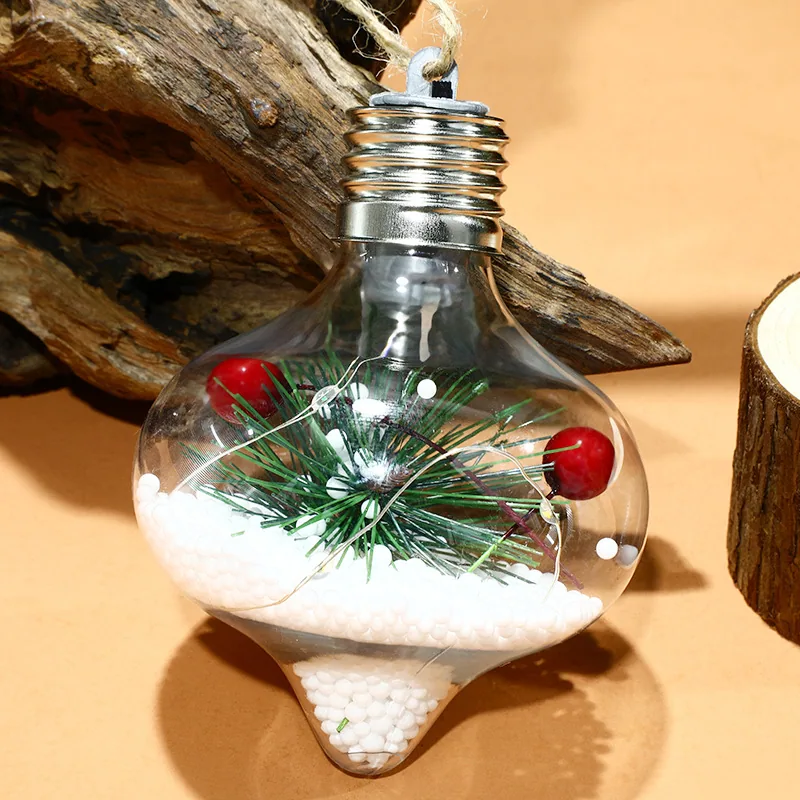 Christmas Decorative Lights Spherical Luminous Lights Warm Light Atmosphere Christmas Tree Pendant Creative 8cmpet Christmas Bal 6