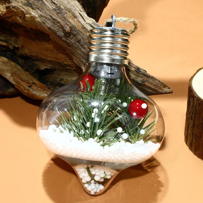Christmas Decorative Lights Spherical Luminous Lights Warm Light Atmosphere Christmas Tree Pendant Creative 8cmpet Christmas Bal 5