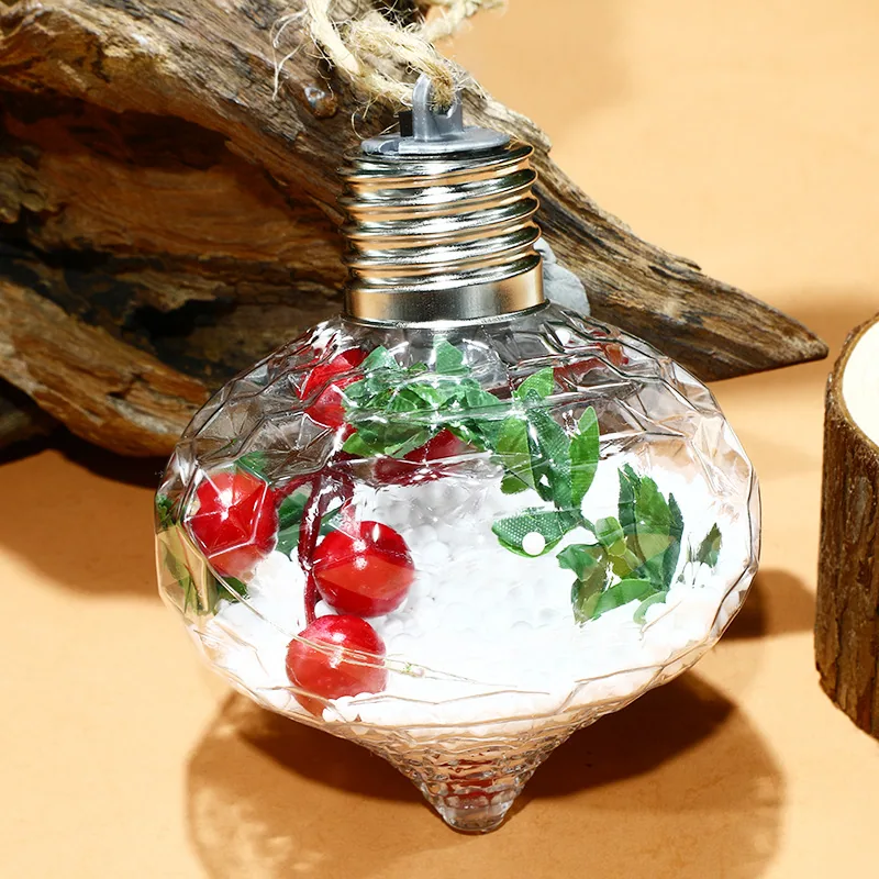 Christmas Decorative Lights Spherical Luminous Lights Warm Light Atmosphere Christmas Tree Pendant Creative 8cmpet Christmas Bal 11
