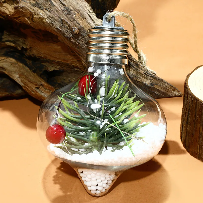 Christmas Decorative Lights Spherical Luminous Lights Warm Light Atmosphere Christmas Tree Pendant Creative 8cmpet Christmas Bal 3