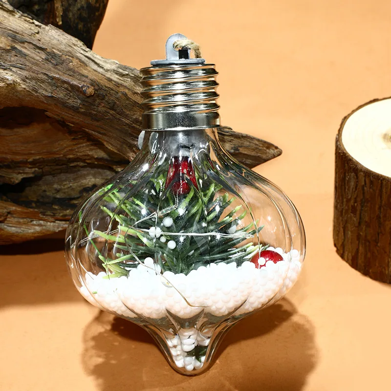 Christmas Decorative Lights Spherical Luminous Lights Warm Light Atmosphere Christmas Tree Pendant Creative 8cmpet Christmas Bal 13