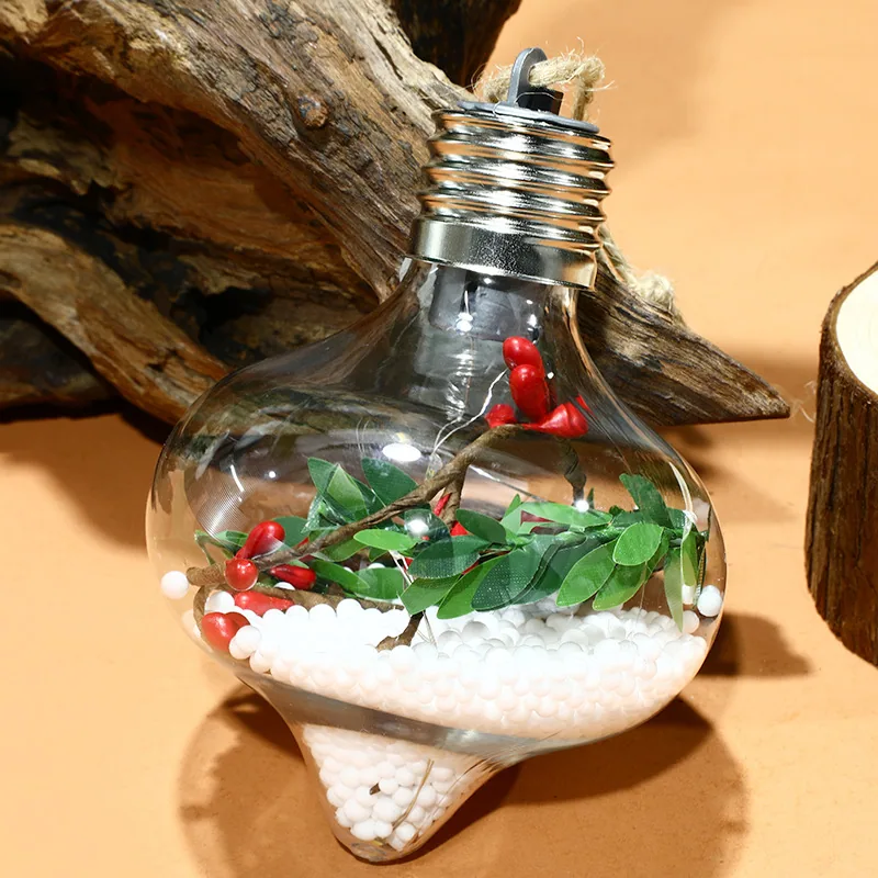 Christmas Decorative Lights Spherical Luminous Lights Warm Light Atmosphere Christmas Tree Pendant Creative 8cmpet Christmas