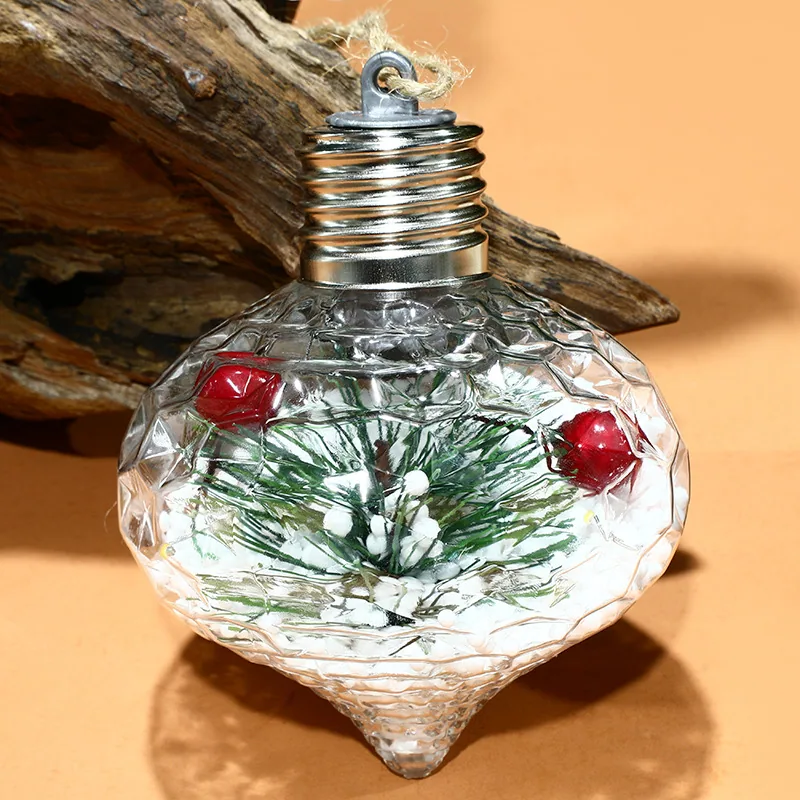 Christmas Decorative Lights Spherical Luminous Lights Warm Light Atmosphere Christmas Tree Pendant Creative 8cmpet Christmas Bal 12