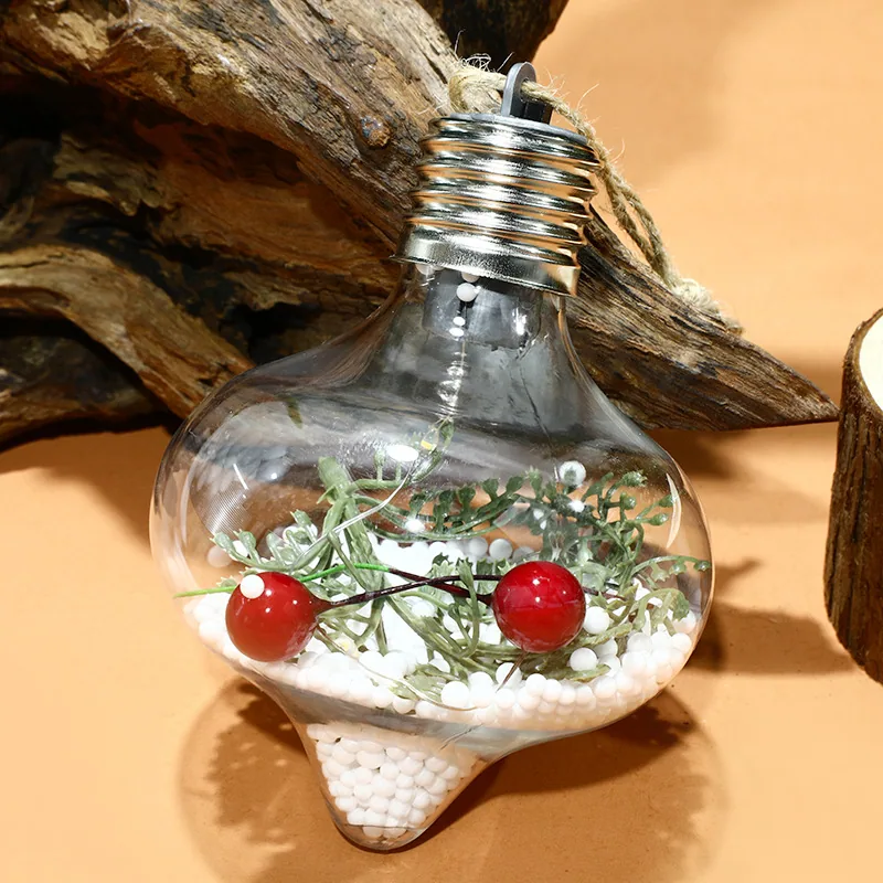 Christmas Decorative Lights Spherical Luminous Lights Warm Light Atmosphere Christmas Tree Pendant Creative 8cmpet Christmas Bal 2