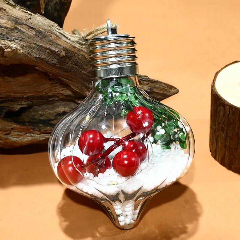 Christmas Decorative Lights Spherical Luminous Lights Warm Light Atmosphere Christmas Tree Pendant Creative 8cmpet Christmas Bal 16