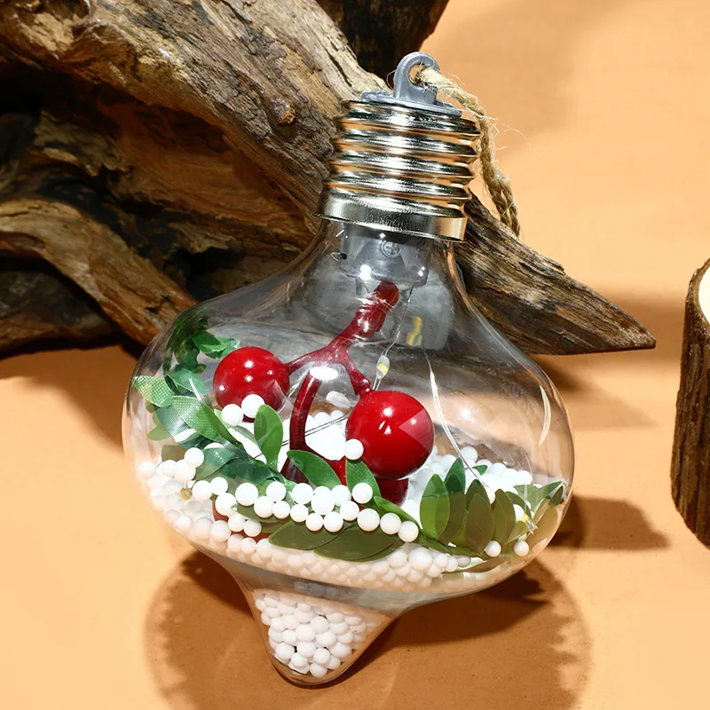 Christmas Decorative Lights Spherical Luminous Lights Warm Light Atmosphere Christmas Tree Pendant Creative 8cmpet Christmas Bal 4