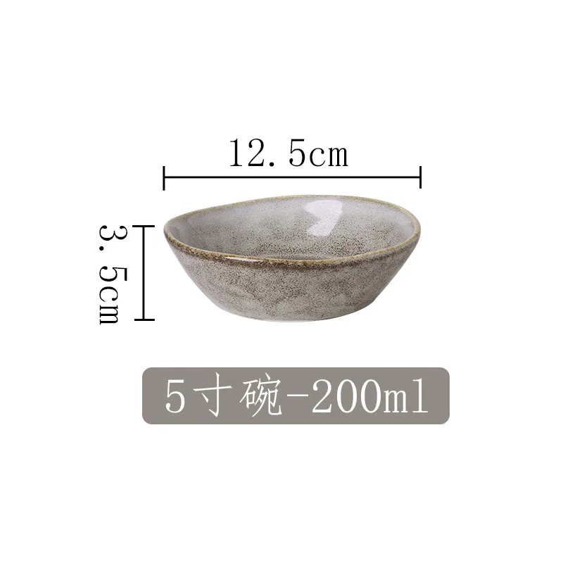 Vintage ceramic ware kiln a plate Hotel buffet fruit plate Western steak plate Special-shaped small bowl round plate 2
