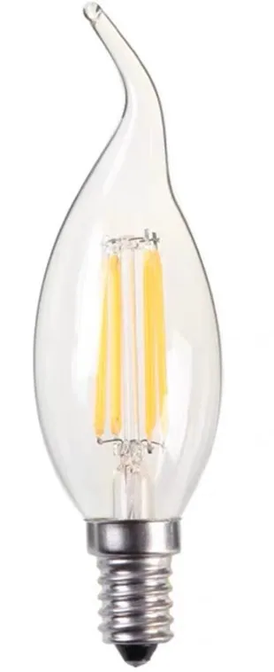 led filament bulb tip bubble e12 small screw mouth C35 candle bulb filament bulb E12-110V dimmable American gauge 5