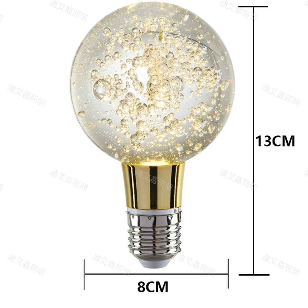 New E27 Bulb Crystal Bulb Energy Saving Decorative Bubble Ball Light Creative Mood Light Simple Chandelier LED Bulb 9