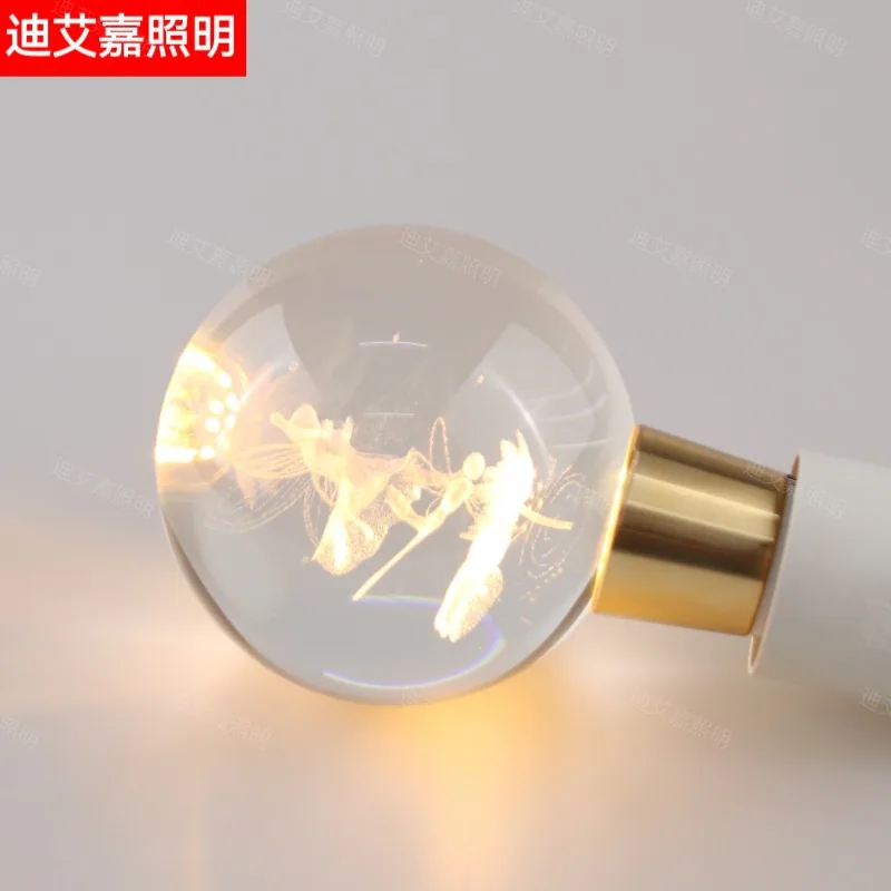 New crystal bulb led energy-saving light luxury decorative LED eye protection E27 lamp bulb 3D carved elf bulb 7