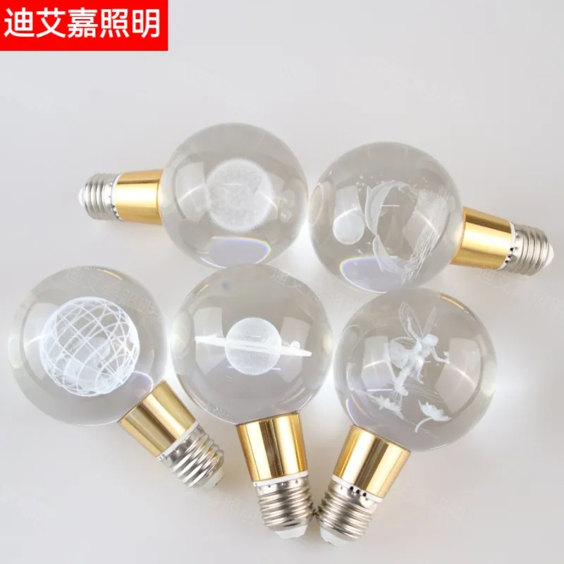 New crystal bulb led energy-saving light luxury decorative LED eye protection E27 lamp bulb 3D carved elf bulb 19