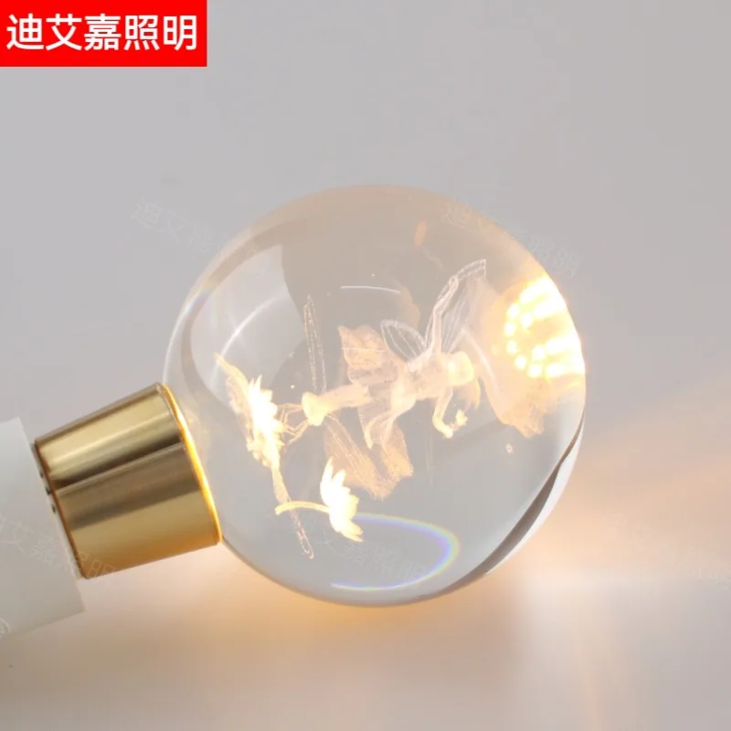 New crystal bulb led energy-saving light luxury decorative LED eye protection E27 lamp bulb 3D carved elf bulb 16