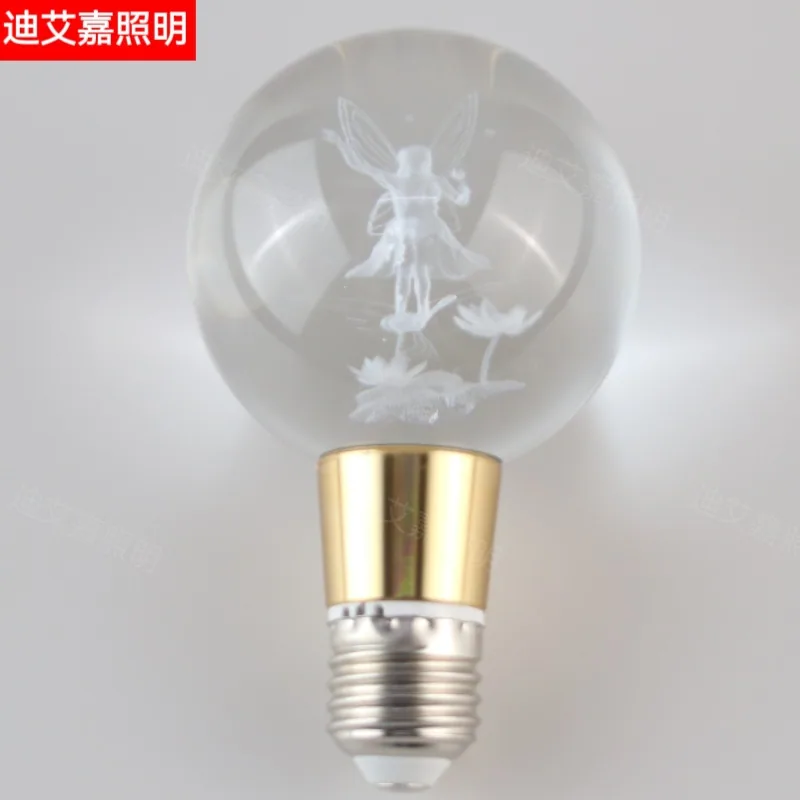 New crystal bulb led energy-saving light luxury decorative LED eye protection E27 lamp bulb 3D carved elf bulb 12