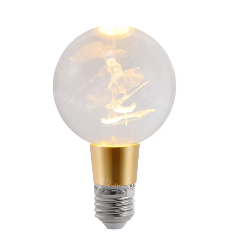 New crystal bulb led energy-saving light luxury decorative LED eye protection E27 lamp bulb 3D carved elf bulb 2