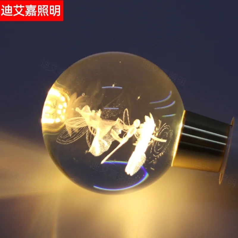New crystal bulb led energy-saving light luxury decorative LED eye protection E27 lamp bulb 3D carved elf bulb 20