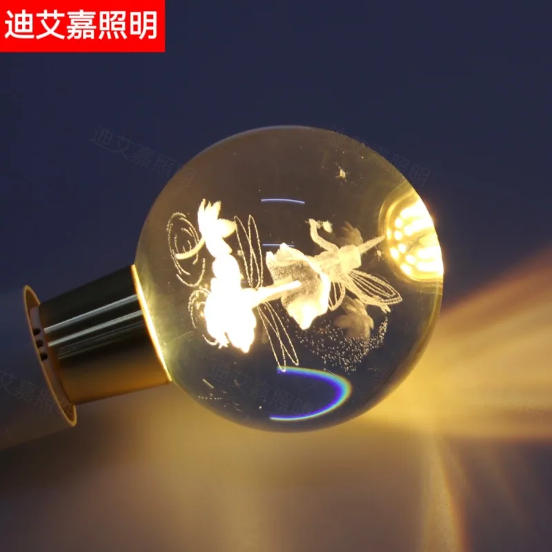 New crystal bulb led energy-saving light luxury decorative LED eye protection E27 lamp bulb 3D carved elf bulb 21