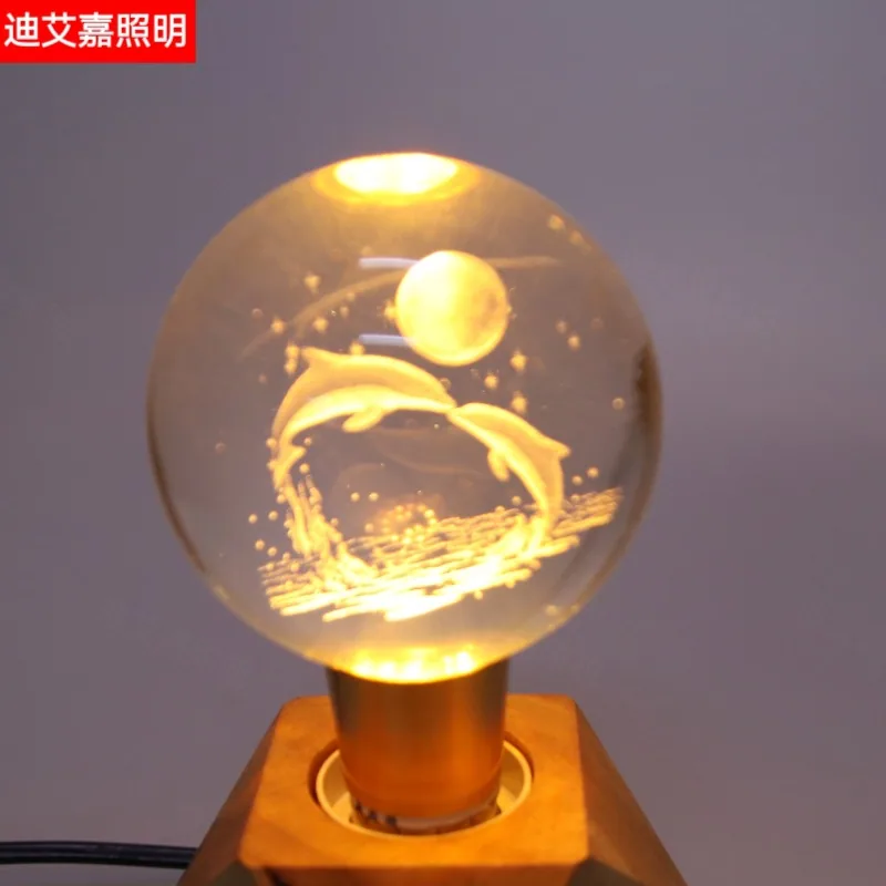 newbulb crystal bulb led light saving decorative led engraving dolphin bulb E27 bulb 3D bulb new 11