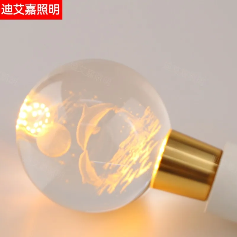 newbulb crystal bulb led light saving decorative led engraving dolphin bulb E27 bulb 3D bulb new 8