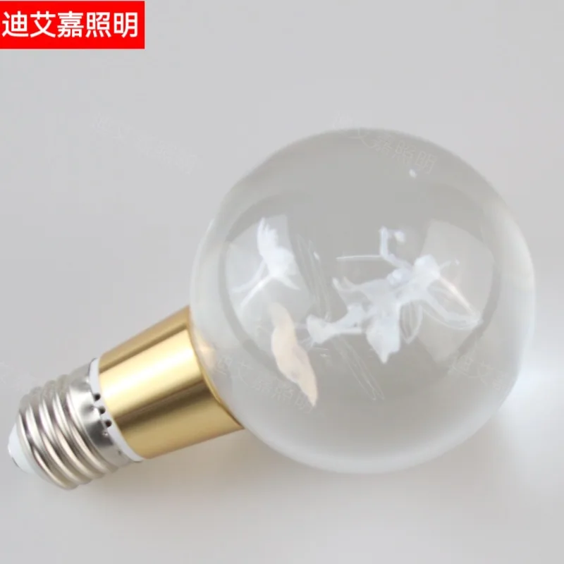 ใหม่คริสตัลหลอดไฟ 3D ประติมากรรม LED หลอดไฟคริสตัล E27 Retro Starry Sky หลอดไฟคริสตัลหลอดไฟ 9