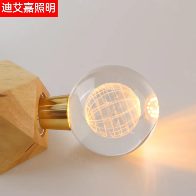Neue Glühbirne Kristallbirne 3D-Skulptur LED-Birne runde Kugel Kristall E27 Glühbirne dekorative Lichtanpassung 8