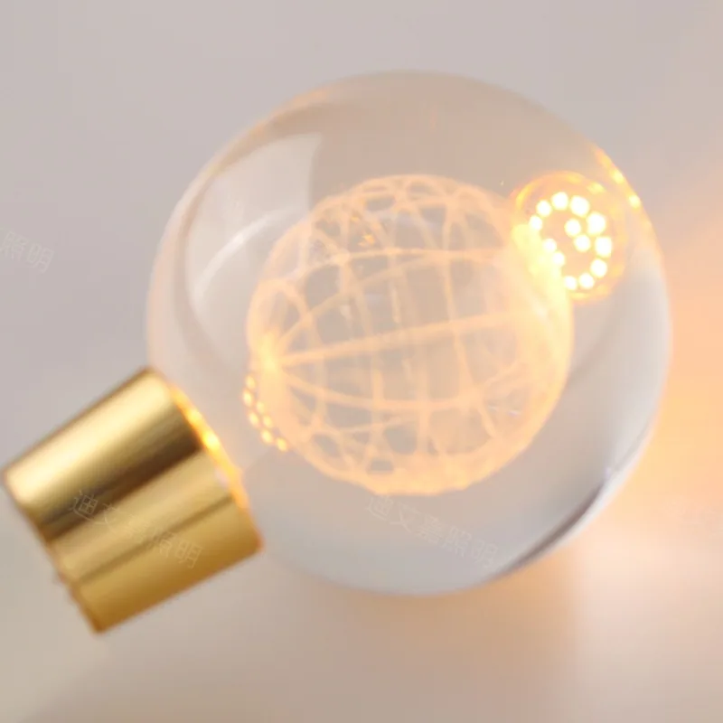 Neue Glühbirne Kristallbirne 3D-Skulptur LED-Birne runde Kugel Kristall E27 Glühbirne dekorative Lichtanpassung 9