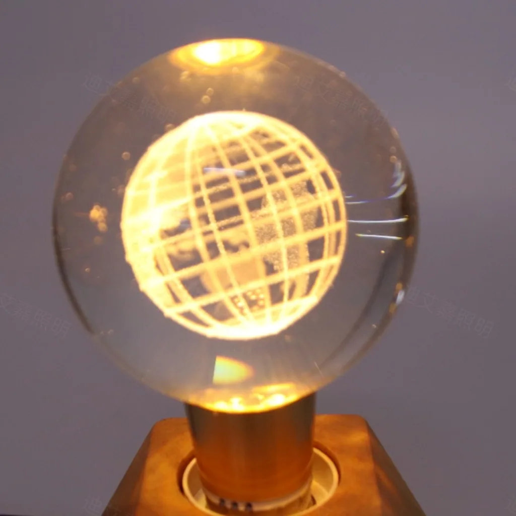 Neue Glühbirne Kristallbirne 3D-Skulptur LED-Birne runde Kugel Kristall E27 Glühbirne dekorative Lichtanpassung 6