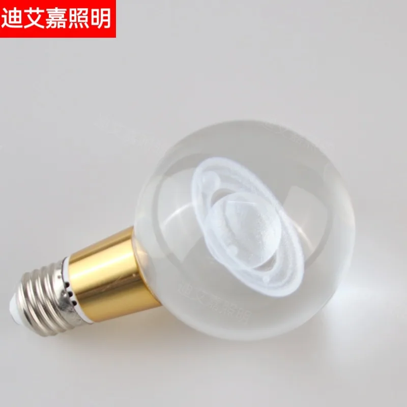 Crystal bulb crystal 3D printing bulb led energy-saving bulb e27 bulb home decorative bulb new model 3