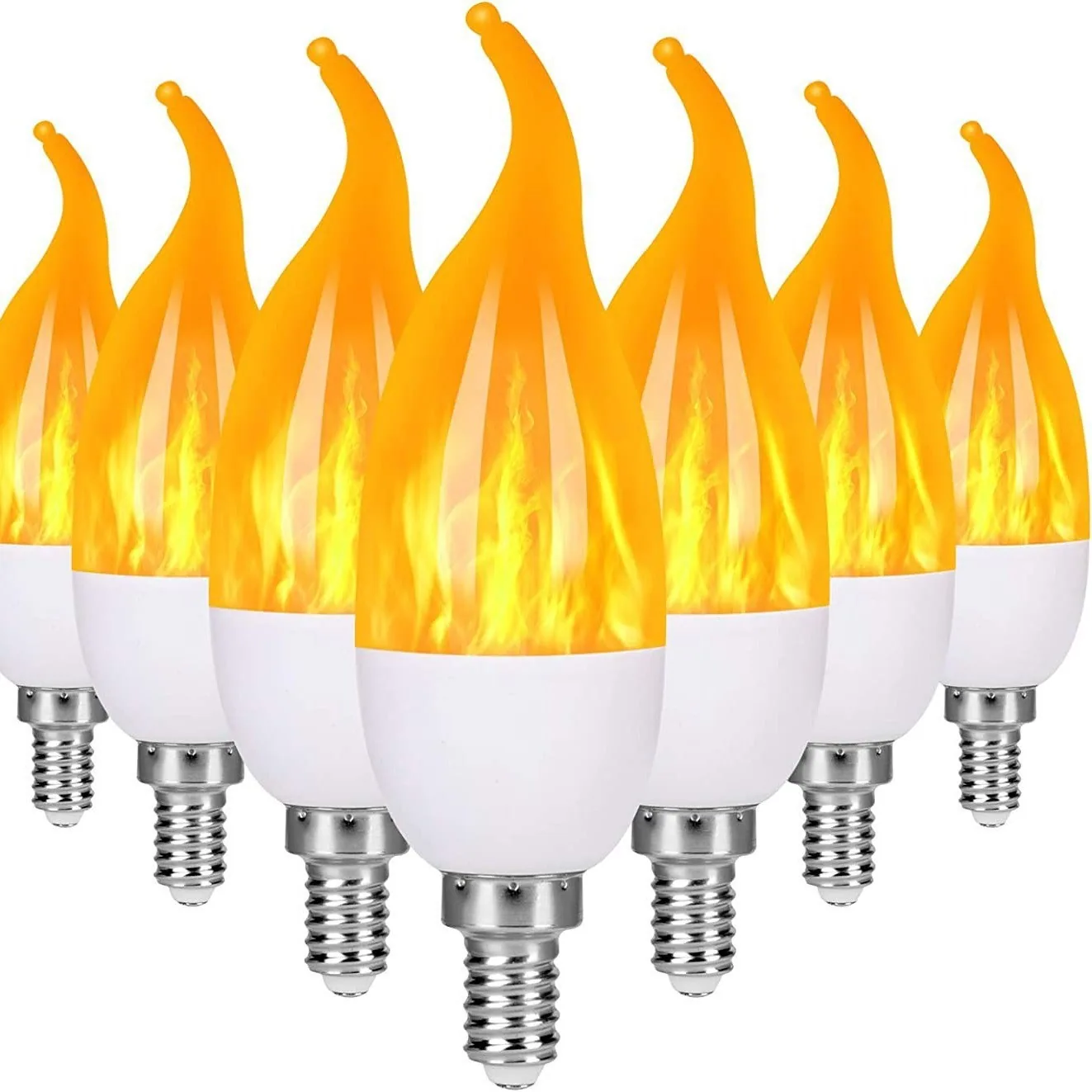 E14 Candle Flame Bulb Tail Pull Tail Flashing Flame Dynamic Atmosphere Decorative Bulb LED Flame Bulb LED Light 12