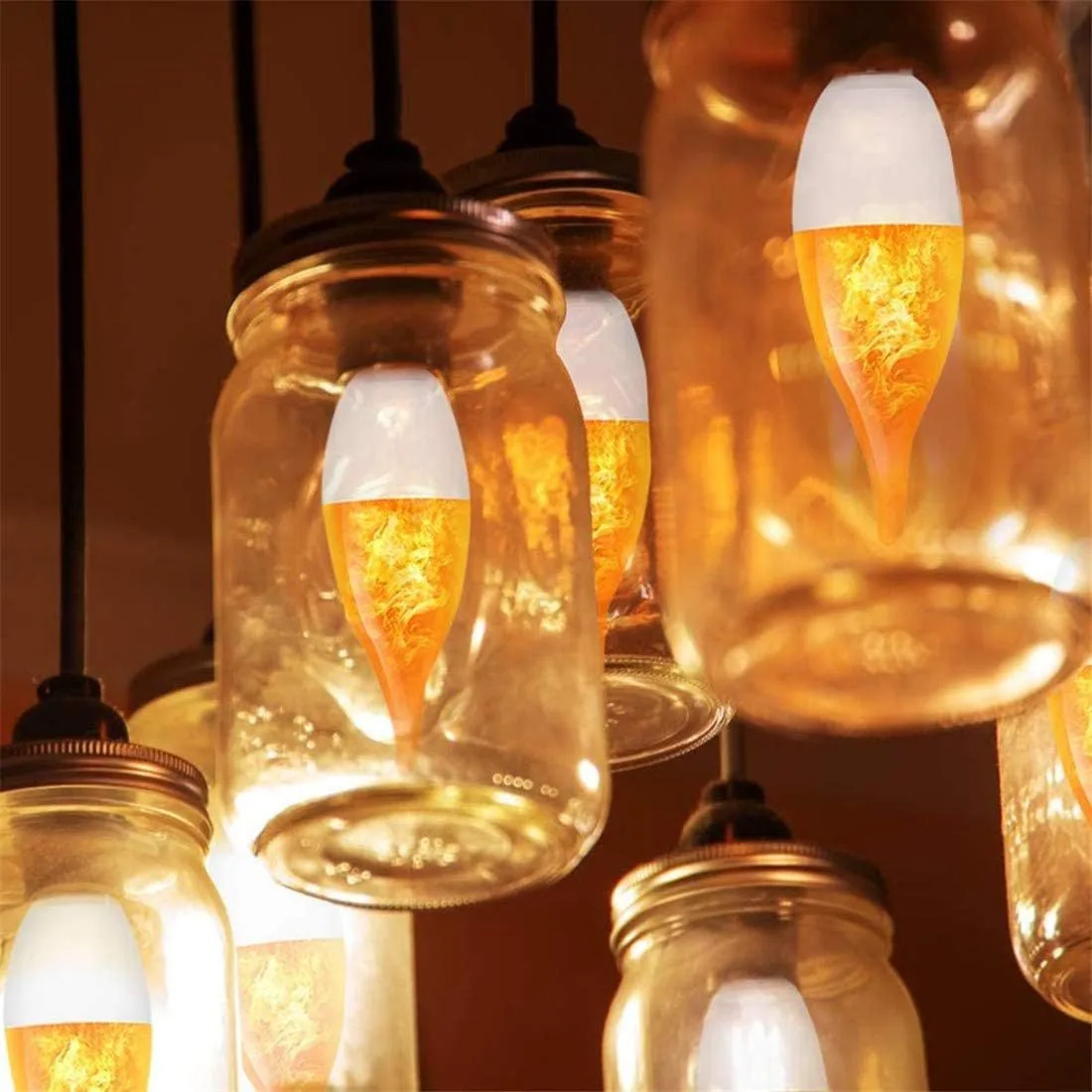 E14 Candle Flame Bulb Tail Pull Tail Flashing Flame Dynamic Atmosphere Decorative Bulb LED Flame Bulb LED Light 11