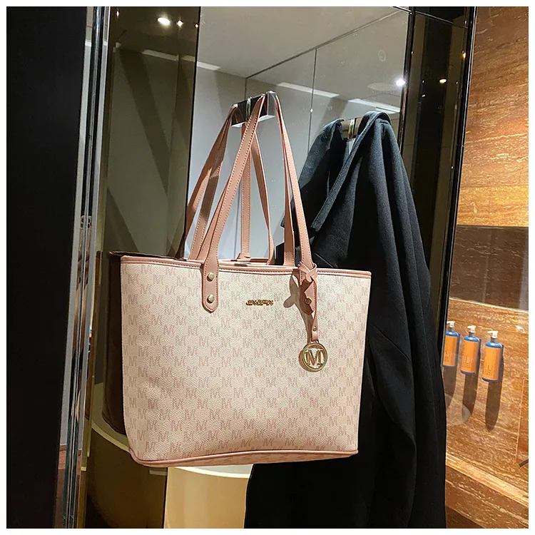 womens bag foreign trade hot one piece of shipping 2024 new large-capacity pink shoulder tote bag 18