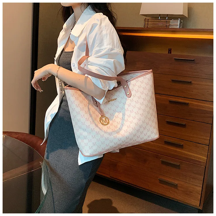 womens bag foreign trade hot one piece of shipping 2024 new large-capacity pink shoulder tote bag 16