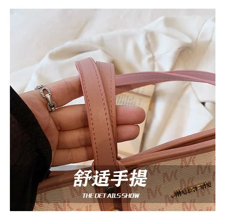 womens bag foreign trade hot one piece of shipping 2024 new large-capacity pink shoulder tote bag 13
