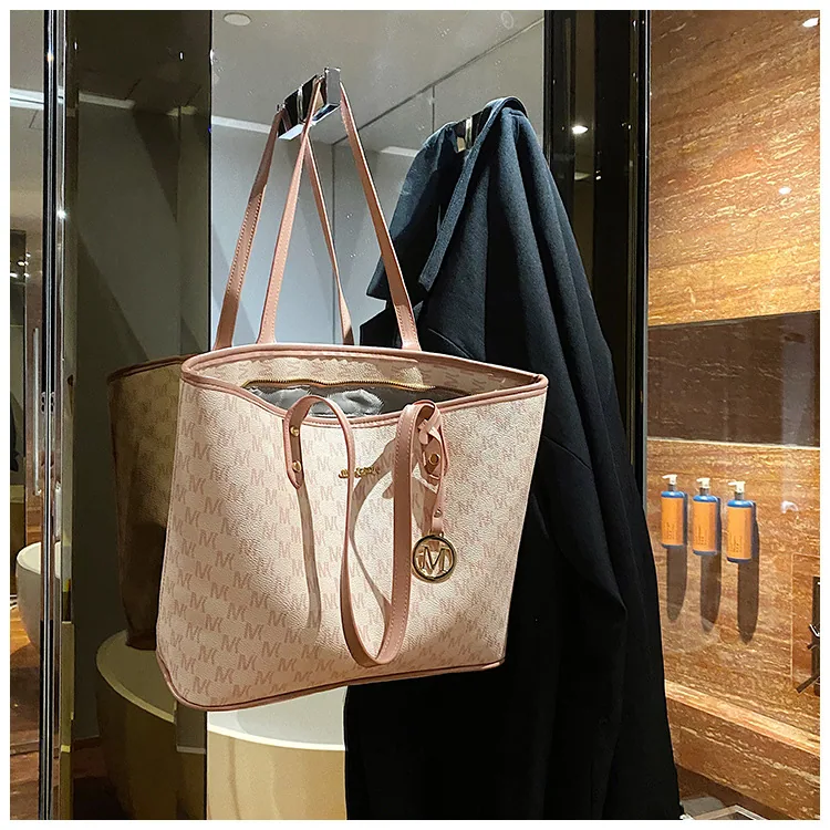 womens bag foreign trade hot one piece of shipping 2024 new large-capacity pink shoulder tote bag 14