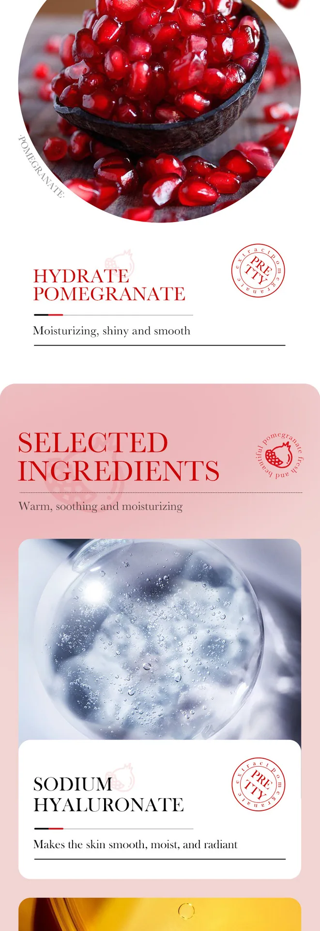 SADOER Pomegranate Skincare Set Sheet 13, Facial Cleansing and Moisturizing Usage Scene Picture, Showing Daily Facial and Bod