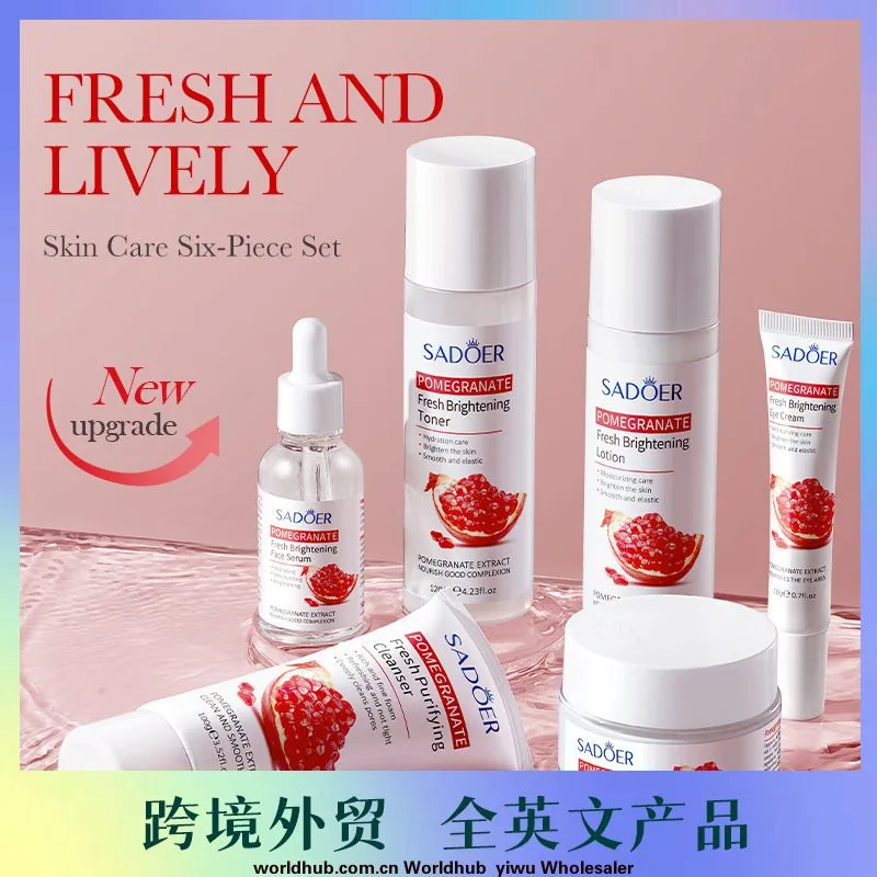 SADOER Red Pomegranate Skin Care Product Set Full English Hydrating Moisturizing Cleansing and Moisturizing Cross-border Fore