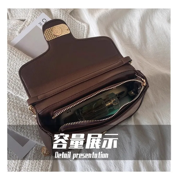 High-end texture bag 2024 new trendy bag bag womens foreign versatile ins niche crossbody bag fashion small square bag 15
