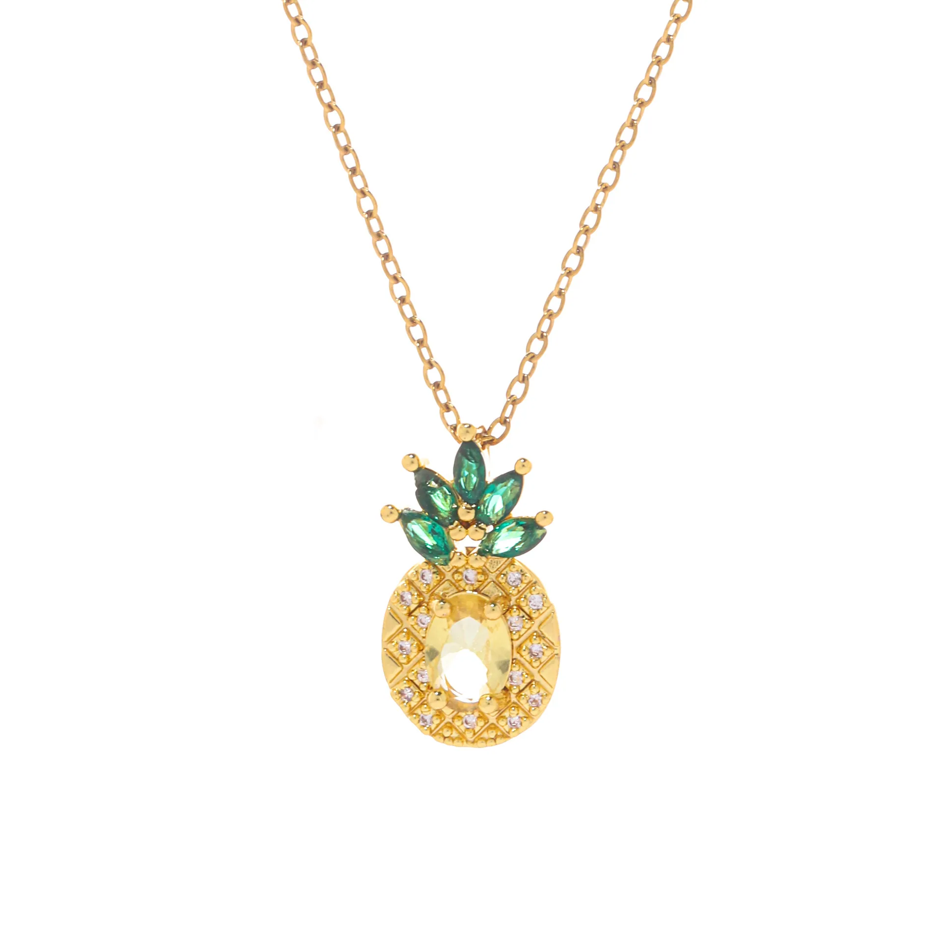 European and American fashion copper gold-plated gold zircon jewelry luxury pineapple versatile set cross-border womens ring