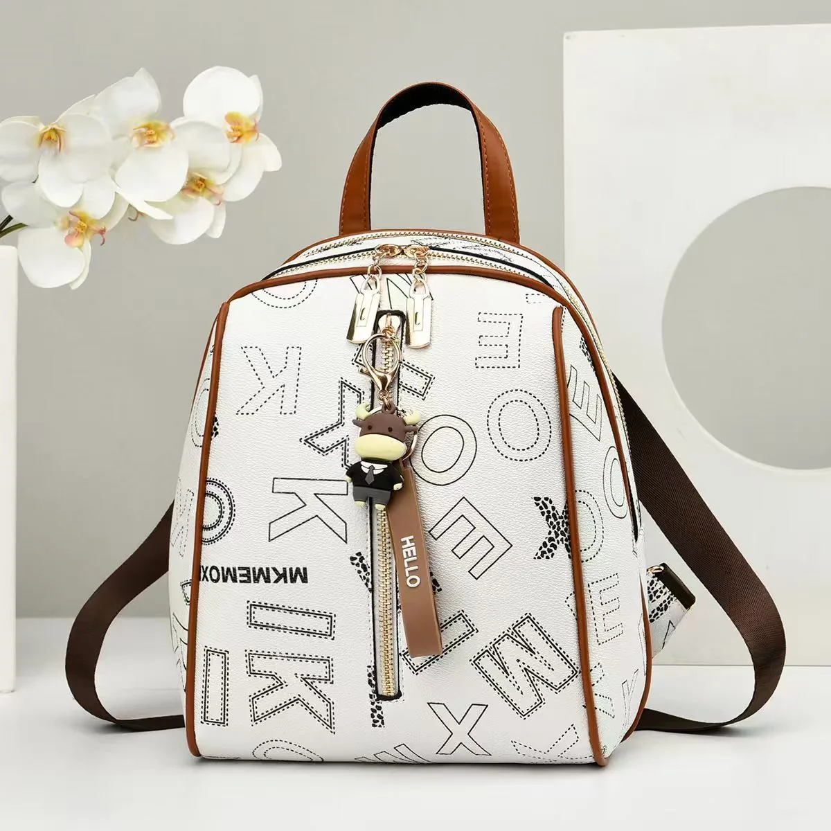 Backpack Womens 2024 New Summer Versatile Womens Casual Bag Bag Large Capacity Commuter Travel Fashion Backpack Womens Bag 4