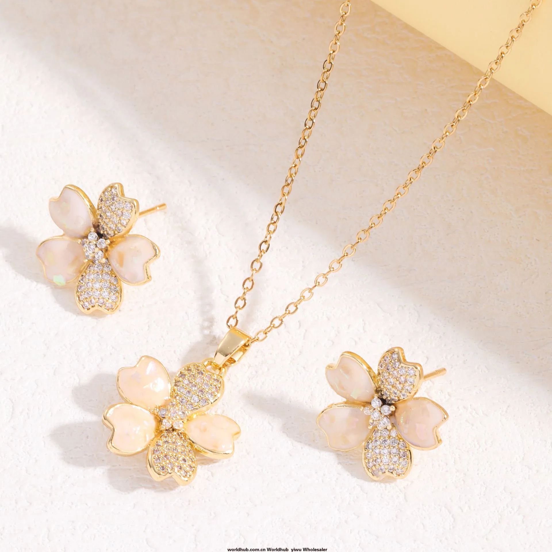 European and American hot-selling jewelry sets, cross-border foreign trade, fashion gemstones, necklaces, earrings, rings, women